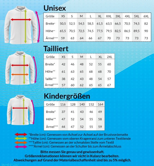 TRAILDORADO Jacke Größentabelle